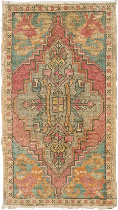 El Dokuma Vintage Halı - 52 cm x 93 cm