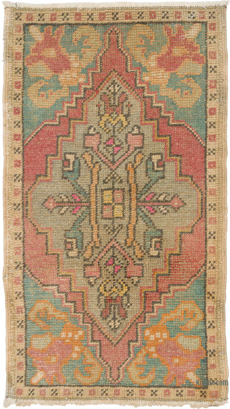 Alfombra Vintage Turca Anudada a Mano - 52 cm x 93 cm - K0086426