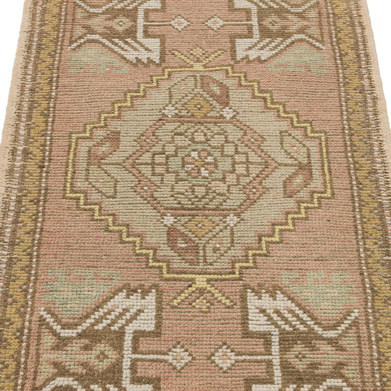 El Dokuma Vintage Halı - 48 cm x 98 cm - K0086428