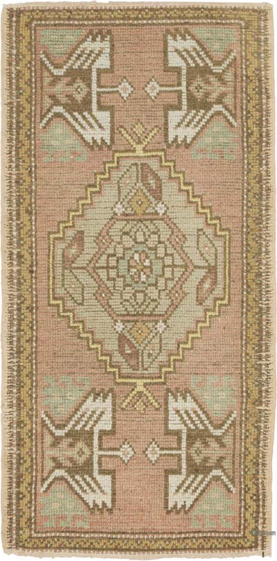 Alfombra Vintage Turca Anudada a Mano - 48 cm x 98 cm