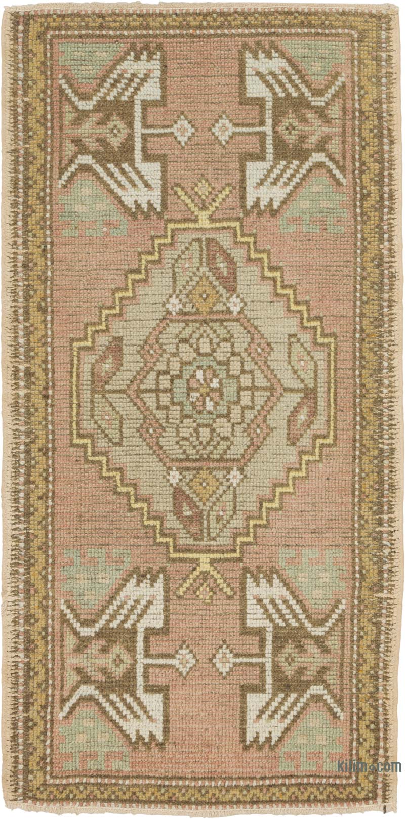 El Dokuma Vintage Halı - 48 cm x 98 cm - K0086428